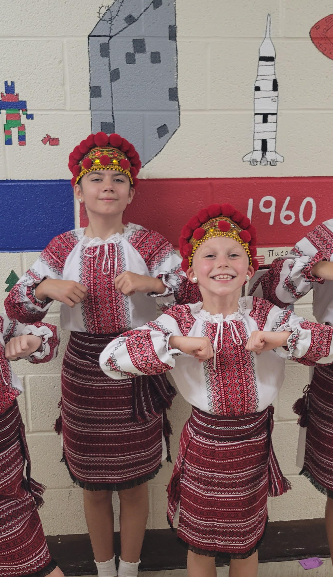 Ukrainian kids in a traditional outfit